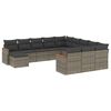 vidaXL Set de sof&aacute;s de jard&iacute;n 12 pzas con cojines rat&aacute;n sint&eacute;tico gris