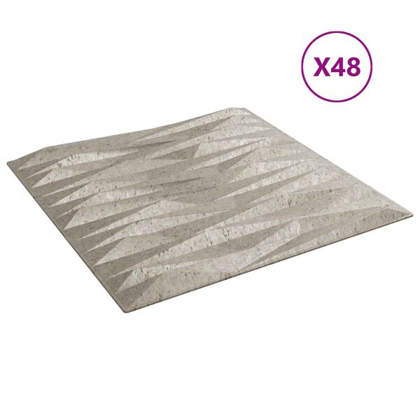 vidaXL Paneles de pared 48 pcs Bet&oacute;n Piedra 50 x 50 cm Espuma XPS
