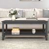 vidaXL Mesa de centro de madera maciza de pino gris 110x55x45 cm