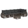 vidaXL Conjunto de sof&aacute;s de jard&iacute;n 7 uds. Gris y Gris Oscuro