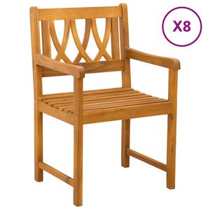 vidaXL Banco de exterior 8 pcs Natural 56 x 55,5 x 90 cm