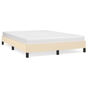 vidaXL Cama sin colch&oacute;n tela color crema 140x190 cm