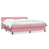 vidaXL Cama box spring con colch&oacute;n terciopelo rosa 180x210 cm