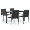 vidaXL Juego de comedor para jard&iacute;n 5 piezas acero y textilene negro