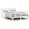 vidaXL Estructura de cama con cabecero madera pino blanco 135x190 cm