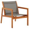vidaXL Silla de jard&iacute;n madera maciza de eucalipto y textilene gris