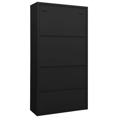 vidaXL Armario de oficina de acero negro 90x40x180 cm