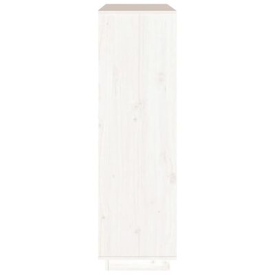 vidaXL Aparador alto de madera maciza de pino blanco 110,5x35x117 cm