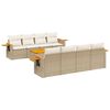 vidaXL Set de sof&aacute;s de jard&iacute;n 9 pzas con cojines rat&aacute;n sint&eacute;tico beige