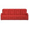 vidaXL Sill&oacute;n de masaje reclinable 4 plazas con portavasos rojo tinto