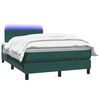 vidaXL Cama box spring con colch&oacute;n y LED terciopelo verde oscuro 120x220 cm