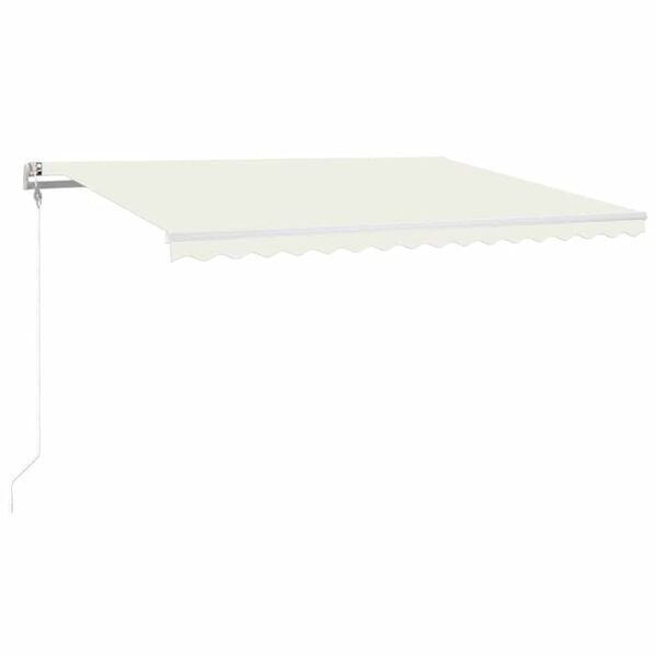 vidaXL Toldo autom&aacute;tico con LED sensor de viento crema 400x300 cm