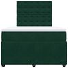 vidaXL Cama box spring con colch&oacute;n terciopelo verde oscuro 120x190 cm