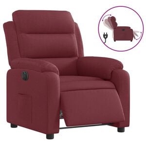vidaXL Sill&oacute;n reclinable el&eacute;ctrico tela rojo tinto