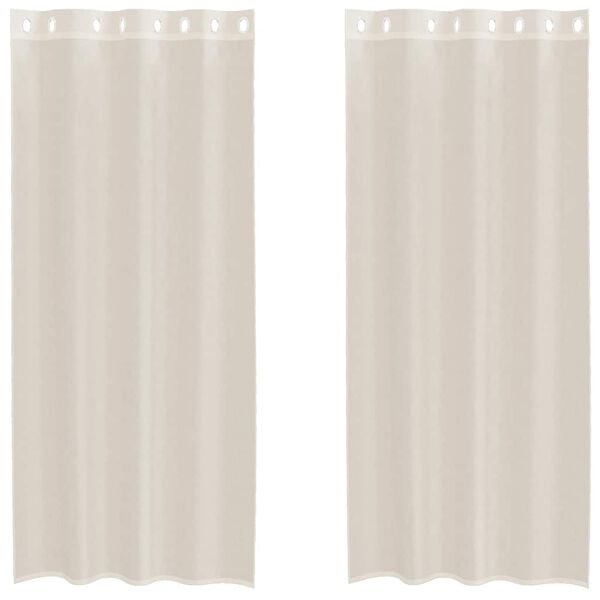 vidaXL Cortinas de gasa con ojales 2 uds crema 140x225 cm