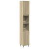 vidaXL Armario de ba&ntilde;o madera contrachapada roble Sonoma 30x30x190 cm