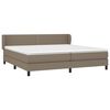 vidaXL Cama box spring con colch&oacute;n tela gris taupe 200x200 cm