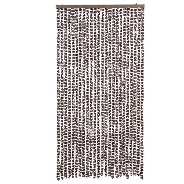 vidaXL Cortina antimoscas chenilla marrón y blanco 100x230 cm