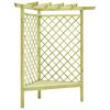 vidaXL P&eacute;rgola esquina y asiento madera pino impregnada 130x130x197 cm