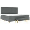 vidaXL Cama tipo Box Spring con colch&oacute;n Gris oscuro 200 x 200 cm tela