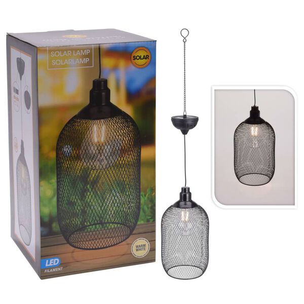 ProGarden L&aacute;mpara solar LED colgante de jard&iacute;n metal 15 cm