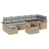 vidaXL Conjunto de sof&aacute; de jard&iacute;n 8 uds. Beige rat&aacute;n sint&eacute;tico