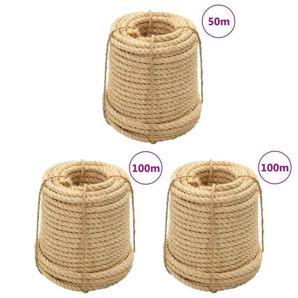 vidaXL Cuerdas de sisal 3 uds 14 mm