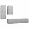 vidaXL Set muebles de sal&oacute;n TV 4 pzas madera ingenier&iacute;a gris hormig&oacute;n