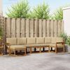 vidaXL Conjunto de sof&aacute;s de exterior con coj&iacute;n 7 pcs Natural y Beige