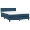 vidaXL Cama box spring con colch&oacute;n terciopelo azul oscuro 140x220 cm