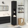 vidaXL Gabinete de Baño con estante Roble Negro 30 x 30 x 190 cm