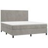 vidaXL Cama box spring con colch&oacute;n terciopelo gris claro 160x200 cm