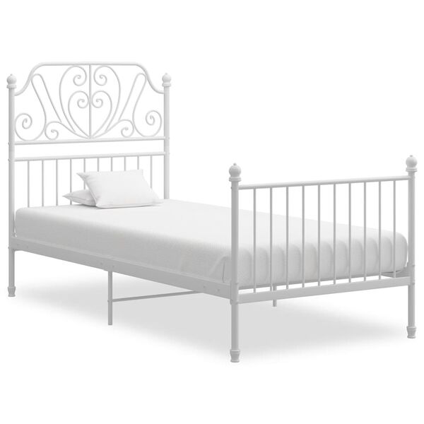vidaXL Estructura de cama sin colchón metal blanco 100x200 cm