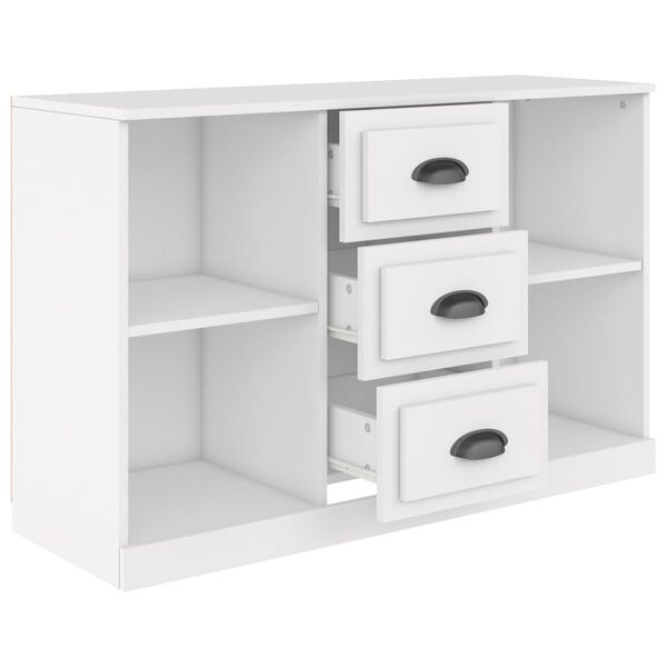 vidaXL Aparador de madera contrachapada blanco 104,5x35,5x67,5 cm
