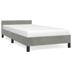 vidaXL Estructura de cama sin colch&oacute;n terciopelo gris claro 90x200 cm