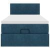 vidaXL Estructura de cama otomana con colch&oacute;n terciopelo azul oscuro