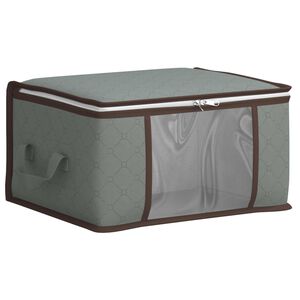 vidaXL Caja de almacenamiento con ventana lateral transparente Gris
