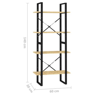 vidaXL Estantería 4 niveles madera maciza de pino 60x30x140 cm