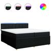 vidaXL Cama box spring con colch&oacute;n tela negro 200x200 cm