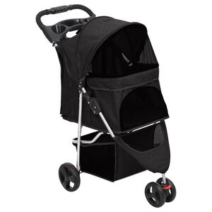 vidaXL Cochecito para perros plegable tela oxford negro 80x46x98 cm
