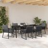 vidaXL Conjunto de Comedor de Jard&iacute;n 7 pcs Negro