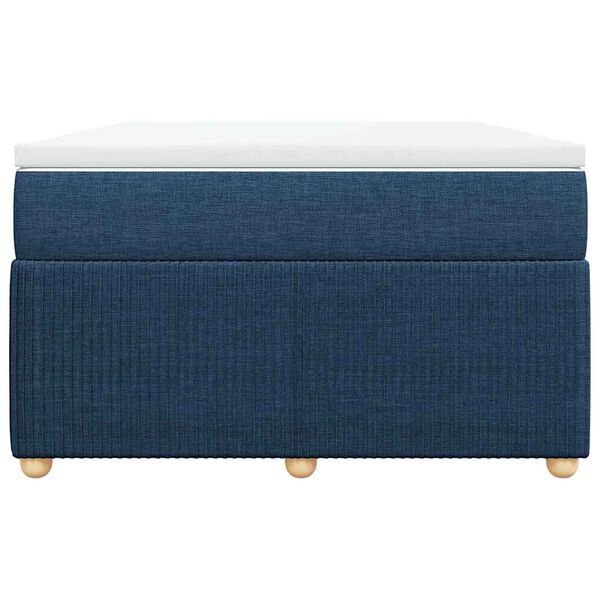vidaXL Cama box spring con colchón tela azul 120x190 cm
