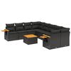 vidaXL Set de sof&aacute;s de jard&iacute;n 8 piezas y cojines rat&aacute;n sint&eacute;tico negro