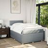 vidaXL Cama box spring con colch&oacute;n tela gris claro 120x200 cm
