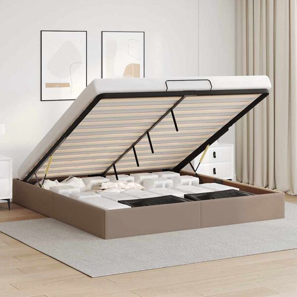 vidaXL Estructura cama otomana sin colchón cappucino 180x200 cm