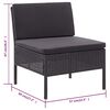 vidaXL Set de muebles de jardín 3 pzas y cojines ratán sintético negro