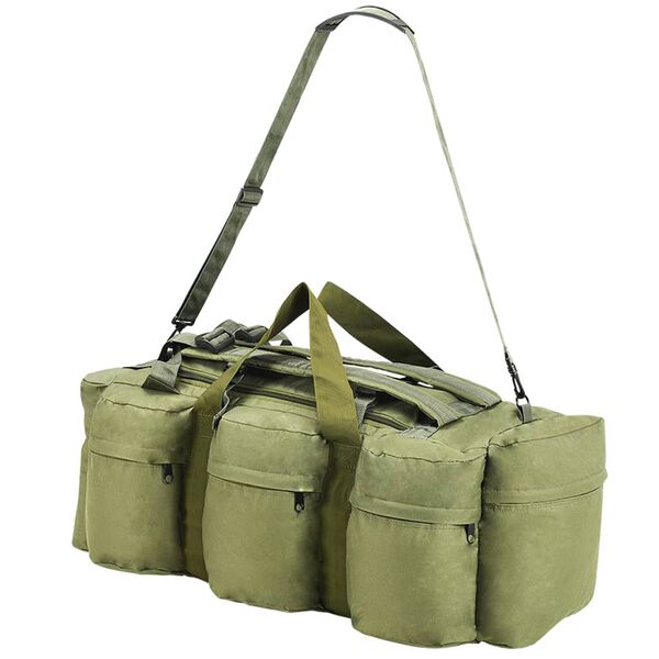 vidaXL Bolso de lona estilo militar 3-en-1 45 L verde oliva