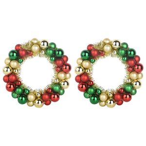 vidaXL Coronas de Bolas de Navidad 2 uds. Multicolor 33 x 33 x 7 cm