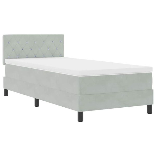 vidaXL Cama tipo Box Spring Gris Claro 90 x 200 cm Terciopelo