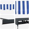 vidaXL Toldo retráctil aluminio y tela azul y blanco 4,5x3 m